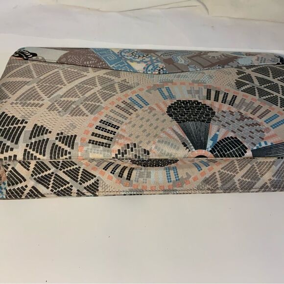 New Pineda Covalin bag Flap multicolor 100% seda textile Inside Pocket - Picture 4 of 11